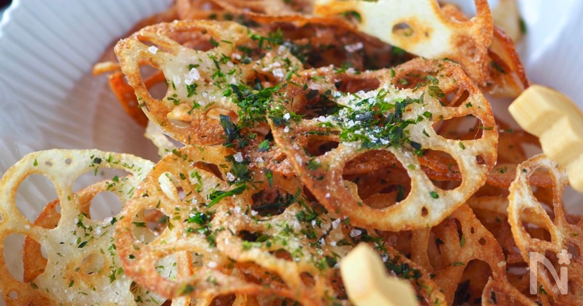 やみつきパリパリ止まらない！れんこんチップス海苔塩味