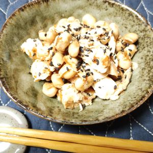 M＊Pの作ってみた!投稿(＼包丁不要／レンチン4分【ささみと大豆のプロテインサラダ】)