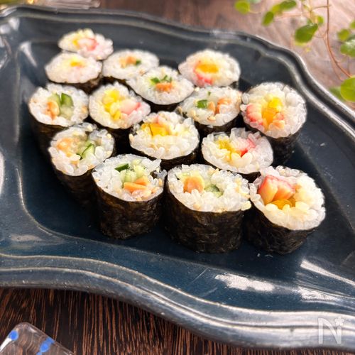 細巻き2種♪大人のわさびカッパ納豆巻き&たくあんカニカマ巻き