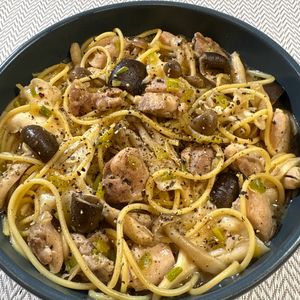 楽ラク手抜キッチン🐶🐾の作ってみた!投稿(【鶏肉と長ねぎの和風スープパスタ】ワンパン♪白だしで作る！)