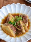 はんぺん挟みバーグの和風煮込み【作りおき】