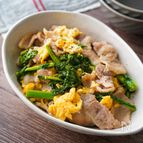 豚肉と菜の花のふわたま塩炒め【塩で絶品、菜の花おかず！】