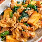 【豚こま厚揚げほうれん草のオイスター炒め】ご飯が進む♫