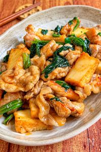 【豚こま厚揚げほうれん草のオイスター炒め】ご飯が進む♫