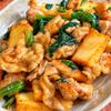 【豚こま厚揚げほうれん草のオイスター炒め】ご飯が進む♫
