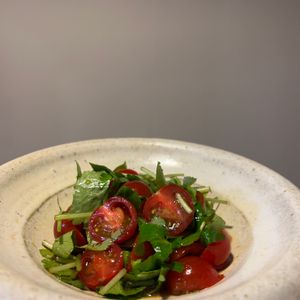 みーたんの作ってみた!投稿(ミニトマトと三つ葉のわさび醬油マリネ)