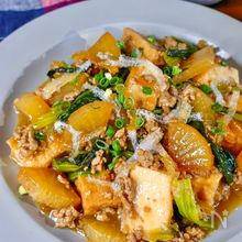 【大根と厚揚げの甘辛ひき肉あん】じゅわっと味しみ♪