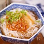冷たくてさっぱり🤭🎐なめ茸とおろしの簡単そうめん♪