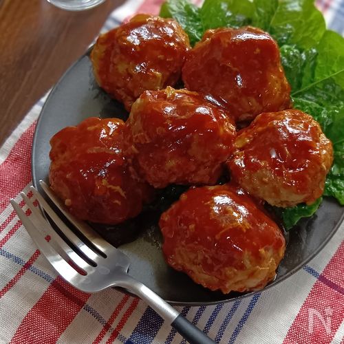 【レンチンハンバーグ】子供ニコニコ♡まんまるミニサイズ