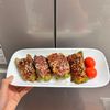 ケの作ってみた!投稿(簡単綺麗な『ピーマンの肉詰め』~和風バーベキューソース~)