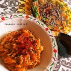 うっまーー！豚キムチャーハンとカリッモチじゃがいもチヂミ♡