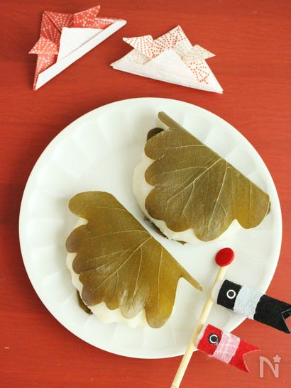 レンジで4分調理！豆腐入りでもっちり柔らか♪柏餅