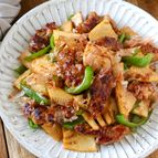 【豚こまとたけのこの生姜醤油炒め】あっさり美味しい！