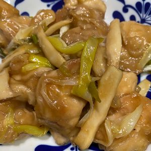 705の作ってみた!投稿(鶏肉の甘酢ねぎ炒め(調味料2つだけ！ぽん酢で簡単！))