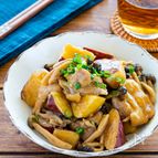 レンジで簡単！鶏とさつまいもの甘辛煮