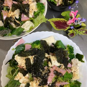 そら・ゆずの作ってみた!投稿(5分で完成！【豆腐のチョレギサラダ】胡麻油香る♩)