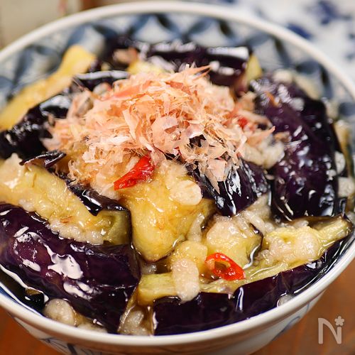 なすの美味しい食べ方🎐揚げ茄子とあげ玉の生姜香る南蛮漬け♪