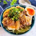 レンジで簡単・あっという間♪
豆腐でかさ増しヘルシー豚丼