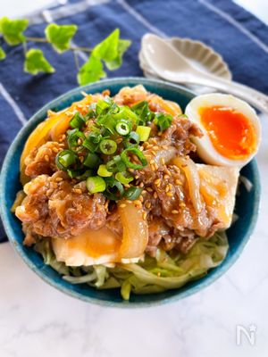 レンジで簡単・あっという間♪
豆腐でかさ増しヘルシー豚丼