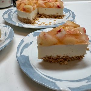 517352の作ってみた!投稿(桃のレアチーズケーキ)