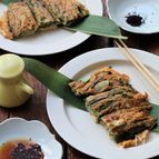 青ネギと牡蠣のチヂミ。