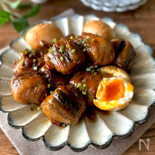 角煮風なすの肉巻き