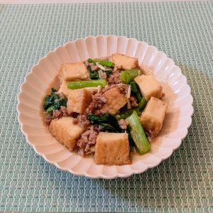 𝔂𝓾𝓶𝓲🍓の作ってみた!投稿(レンジで10分！簡単味しみ♪あと一品に【厚揚げのそぼろ煮】)