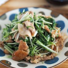 たった10分！豚こまと水菜のうまだれ炒め