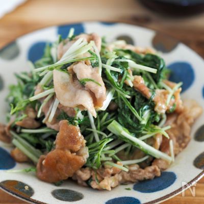 たった10分！豚こまと水菜のうまだれ炒め