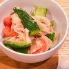 ミルクの作ってみた!投稿(新玉ときゅうりとトマト《にんにくごま味噌サラダ》)