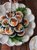 キンパ（韓国風海苔巻き）。