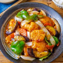 【おいしさ悶絶級】鶏むね肉と夏野菜のワンパン酢鶏☆作り置き〇