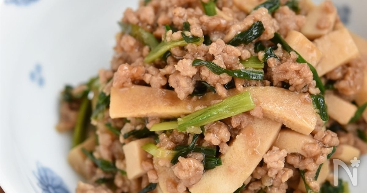 高野豆腐とにらの甘辛そぼろ【作り置き】
