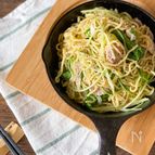 水菜と豚のうまだし塩レモン焼きそば
