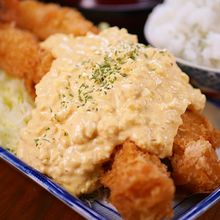行列の洋食屋さんの🍚食べる和風タルタルソース🤩💨