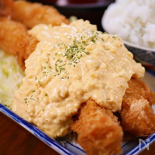 行列の洋食屋さんの🍚食べる和風タルタルソース🤩💨