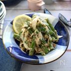 火を使わずに！新タマネギとインゲンいわし缶の味噌マヨ和え