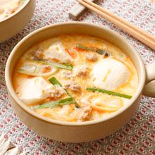 【担々はるさめ豆乳スープ】はるさめが入ってボリューム満点！