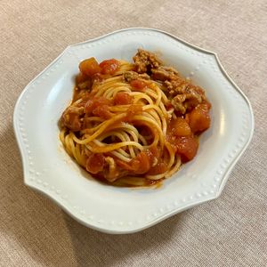 はにわの作ってみた!投稿(【ボロネーゼ風♡ひき肉のトマトパスタ】ワンパン&包丁不要♡)