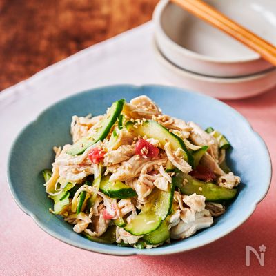 火を使わない！さっぱり！鶏ささみときゅうりの梅ぽん和え