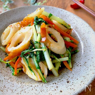 水菜ひと袋ぺろり!簡単〝水菜とちくわの中華炒め〟