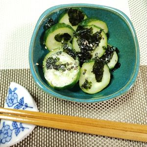 M＊Pの作ってみた!投稿(ぱぱっと作れる！簡単おつまみ♪きゅうりの韓国のり和え)
