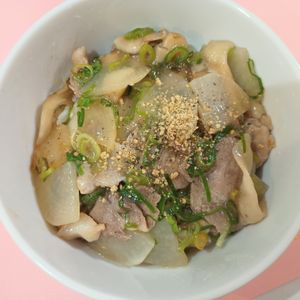 milkの作ってみた!投稿(たまらないふわとろ！豚肉とネギときのこの絶品塩あんかけ)