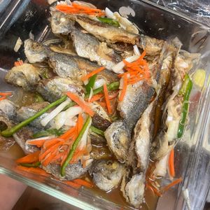 なっちゃんの作ってみた!投稿(【あじの南蛮漬け】シャキッと野菜にサクふわ鯵♡揚げ焼きで◎)