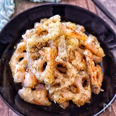 蓮根の青のりチーズ焼き♩蓮根がほくほくうま〜♡作りおきにも◎