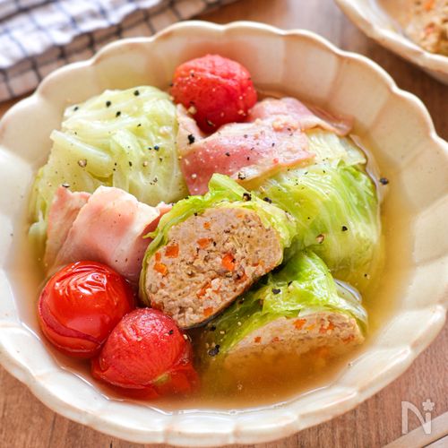 【コンソメトマトの包まないロールキャベツ】これが簡単で旨い!