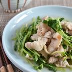 【主材料２品】豆苗と豚肉のホイル蒸し