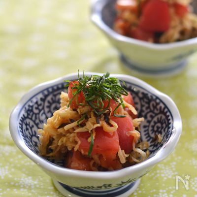 切り干し大根とトマトの塩昆布酢の物