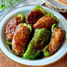 おいしさも栄養もまるっと♩ピーマンの肉詰め