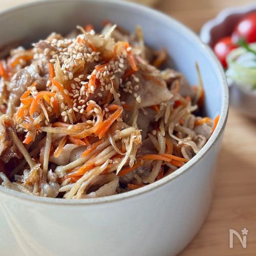 10分で完成!【豚きんぴら丼】